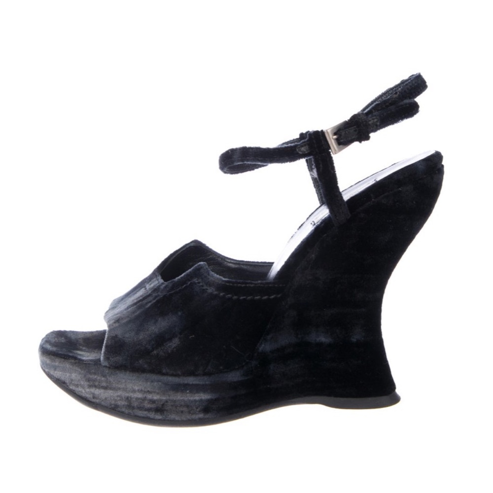Prada Velvet Wedges